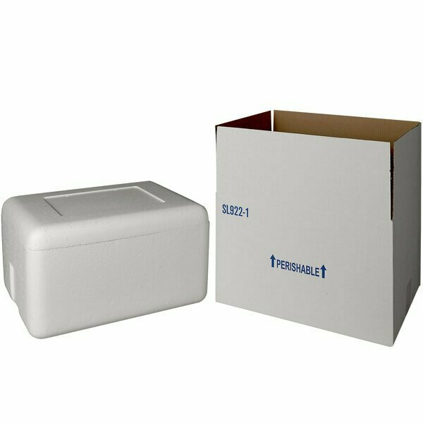 Plastilite Insulated Shipping Box with Foam Cooler 16 1/4'' x 12 1/4'' x 9 1/8'' - 1 1/2'' Thick 451SL922CPLT